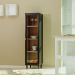 Cristaleira 1 Porta Vidro Pes Madeira 151x40 cm E963 Preto Dtall