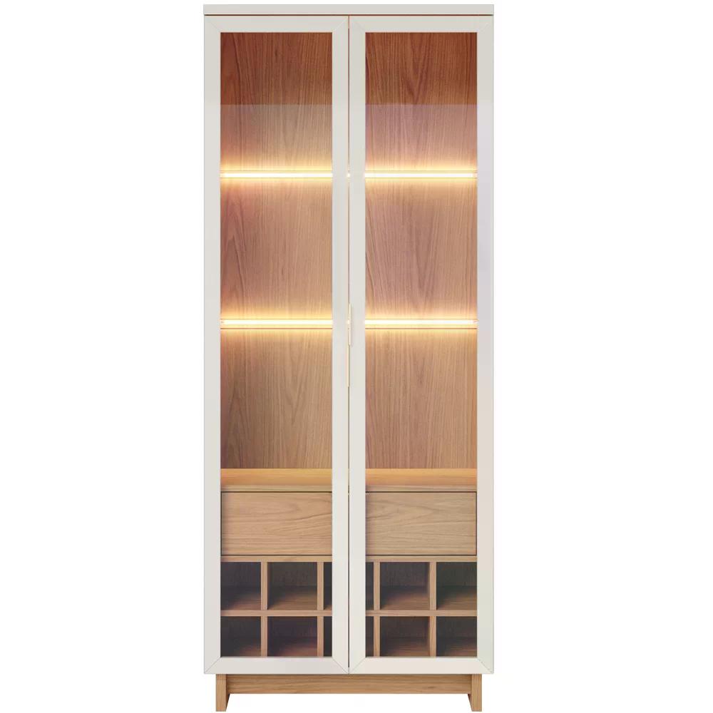 Cristaleira 2 Portas 1 Gaveta Guanabara Off White Freijo CLB