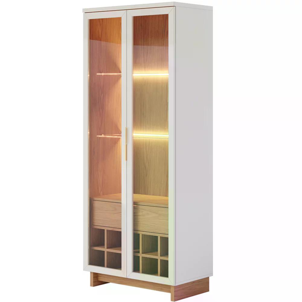Cristaleira 2 Portas 1 Gaveta Guanabara Off White Freijo CLB