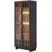 Cristaleira 2 Portas 1 Gaveta Guanabara Preto Noce Milano CLB