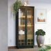 Cristaleira 2 Portas 1 Gaveta Guanabara Preto Noce Milano CLB