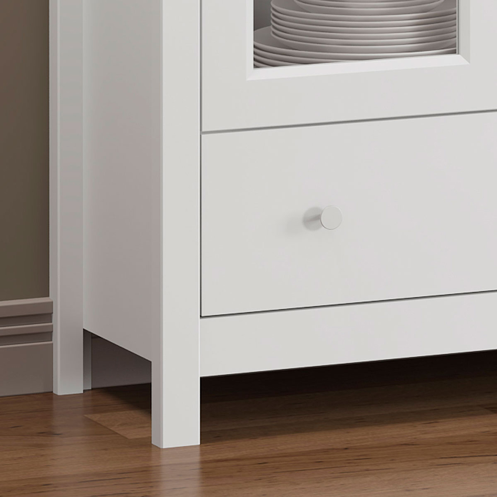 Cristaleira 2 Portas Vidro 1 Gaveta 180x80 cm E954 Branco Dtall