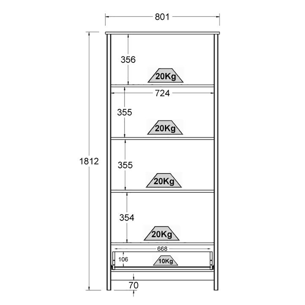 Cristaleira 2 Portas Vidro 1 Gaveta 180x80 cm E954 Preto Dtall