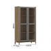 Cristaleira 2 Portas Vidro Canelado 190x100 cm 2158 Oak Ferrolack Milani Store