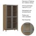 Cristaleira 2 Portas Vidro Canelado 190x100 cm 2158 Oak Ferrolack Milani Store