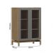 Cristaleira 2 Portas Vidro Canelado 80 cm 2156 Oak Ferrolack Milani Store
