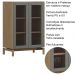 Cristaleira 2 Portas Vidro Canelado 80 cm 2156 Oak Ferrolack Milani Store