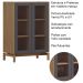 Cristaleira 2 Portas Vidro Canelado 80 cm 2156 Tauari Concret Milani Store
