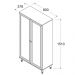 Cristaleira 2 Portas Vidro Pes Madeira 151x80 cm E957 Branco Dtall