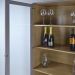 Cristaleira 2 Portas Vidro Pes Madeira 151x80 cm E957 Cinza Dtall