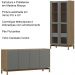 Cristaleira 2P 1G Vidro Balcao Buffet 4P Oak Ferrolack Milani Store