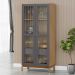 Cristaleira 2P 1G Vidro Canelado 180x80 cm 2157 Tauari Concret Milani Store