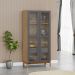 Cristaleira 2P 1G Vidro Canelado 180x80 cm 2157 Tauari Concret Milani Store