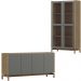 Cristaleira 2P Vidro Balcao Buffet 4P 1G Oak Ferrolack Milani Store