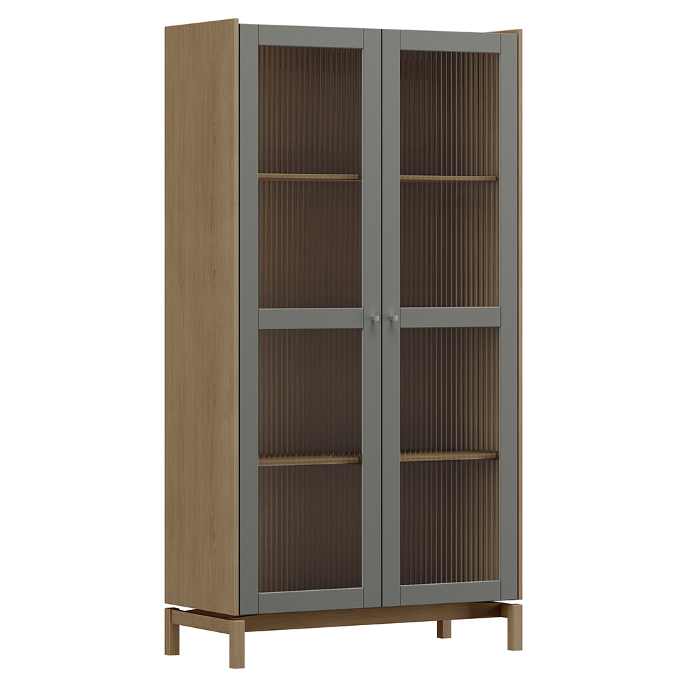Cristaleira 2P Vidro Balcao Buffet 4P 1G Oak Ferrolack Milani Store