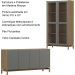 Cristaleira 2P Vidro Balcao Buffet 4P 1G Oak Ferrolack Milani Store