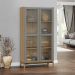 Cristaleira 2P Vidro Balcao Buffet 4P 1G Oak Ferrolack Milani Store