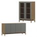 Cristaleira 2P Vidro Balcao Buffet 4P Oak Ferrolack Milani Store