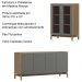 Cristaleira 2P Vidro Balcao Buffet 4P Oak Ferrolack Milani Store