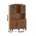 Cristaleira 4 Portas 3 Gavetas 122 cm 1289 Castanho Milani Store
