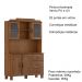 Cristaleira 4 Portas 3 Gavetas 122 cm 1289 Castanho Milani Store