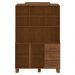 Cristaleira 4 Portas 3 Gavetas 122 cm 1289 Castanho Milani Store