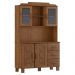 Cristaleira 4 Portas 3 Gavetas Com Aplique 122 cm 1279 Castanho Milani Store