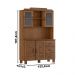 Cristaleira 4 Portas 3 Gavetas Com Aplique 122 cm 1279 Castanho Milani Store