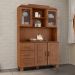Cristaleira 4 Portas 3 Gavetas Com Aplique 122 cm 1279 Castanho Milani Store