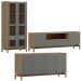 Cristaleira Balcao Buffet e Rack Sala de Estar Oak Ferrolack Milani Store