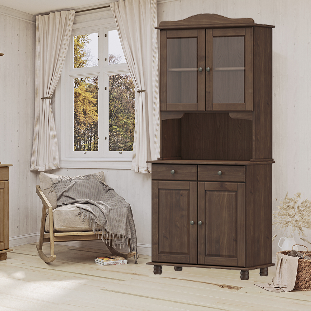 Cristaleira Madeira Maciça 4 Portas 88 cm 8926 Cafe Milani Store