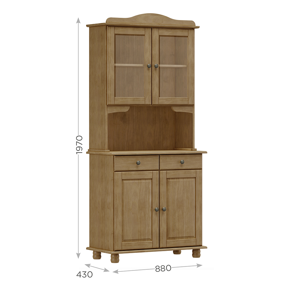 Cristaleira Madeira Maciça 4 Portas 88 cm 8926 Freijo Milani Store