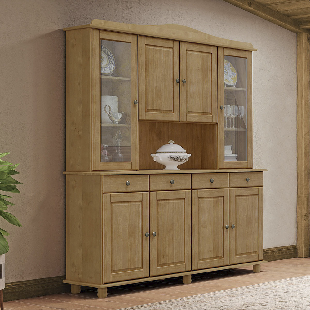 Cristaleira Madeira Maciça 8 Portas 169 cm 8963 Freijo Milani Store