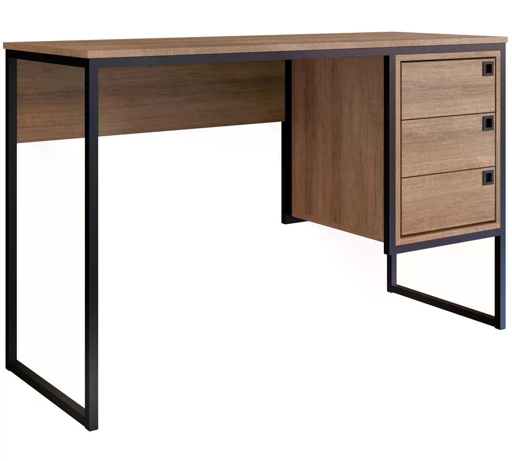Escrivaninha Estilo Industrial 3 Gavetas Mel PP Milani Store