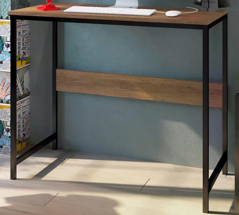 Escrivaninha Mesa Estilo Industrial OM001 Mel Preto PP Milani Store