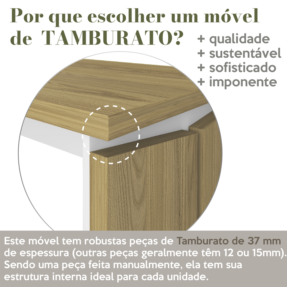 Escrivaninha Tampo Tamburato Olmo Branco SMT TOK ARTY
