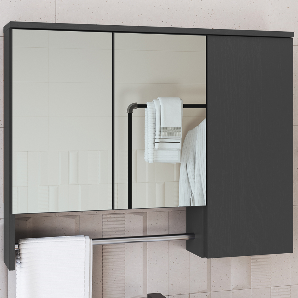Espelheira Com 3 Portas e Toalheiro 80 cm ES9000 Mell Arenas FAEM