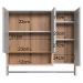 Espelheira Com Toalheiro 3 Portas 80 cm ES9002 Mell Arenas FAEM