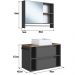 Espelheira e Gabinete Suspenso com Cuba 80cm Mel Grafite PRODDY