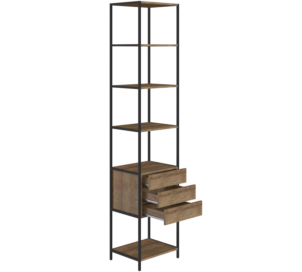 Estante 03 Gavetas Vermont Preto Fosco Milani Store