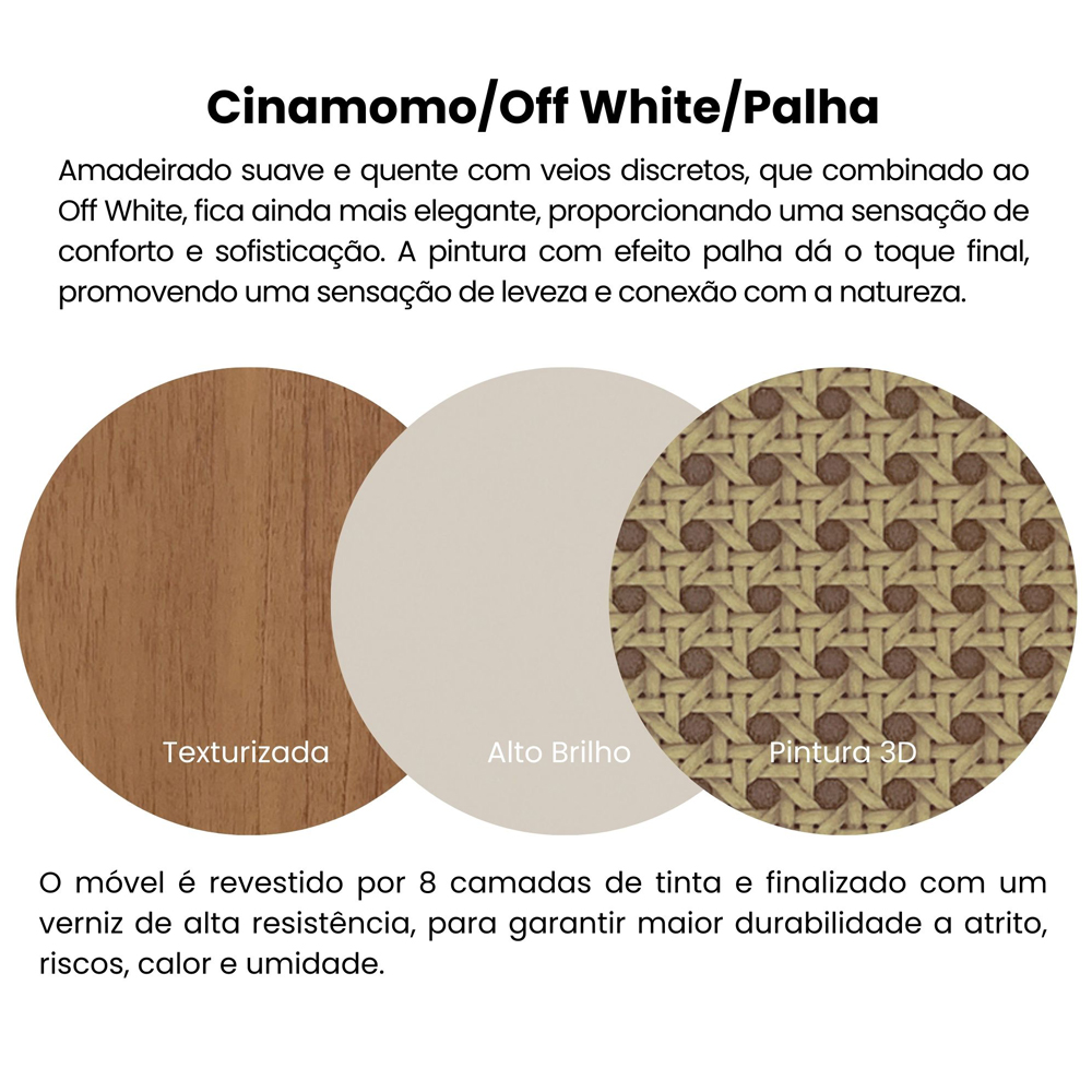 Estante 2 Portas 3 Nichos 172X70 4708 Cinamomo Off White ARLY