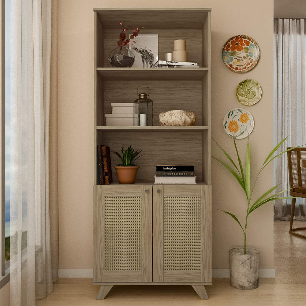 Estante 2 Portas 3 Nichos 172X70 4709 Carvalho ARLY