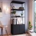 Estante 2 Portas Estilo Industrial SW017 Preto PP