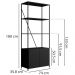 Estante 2 Portas Estilo Industrial SW017 Preto PP