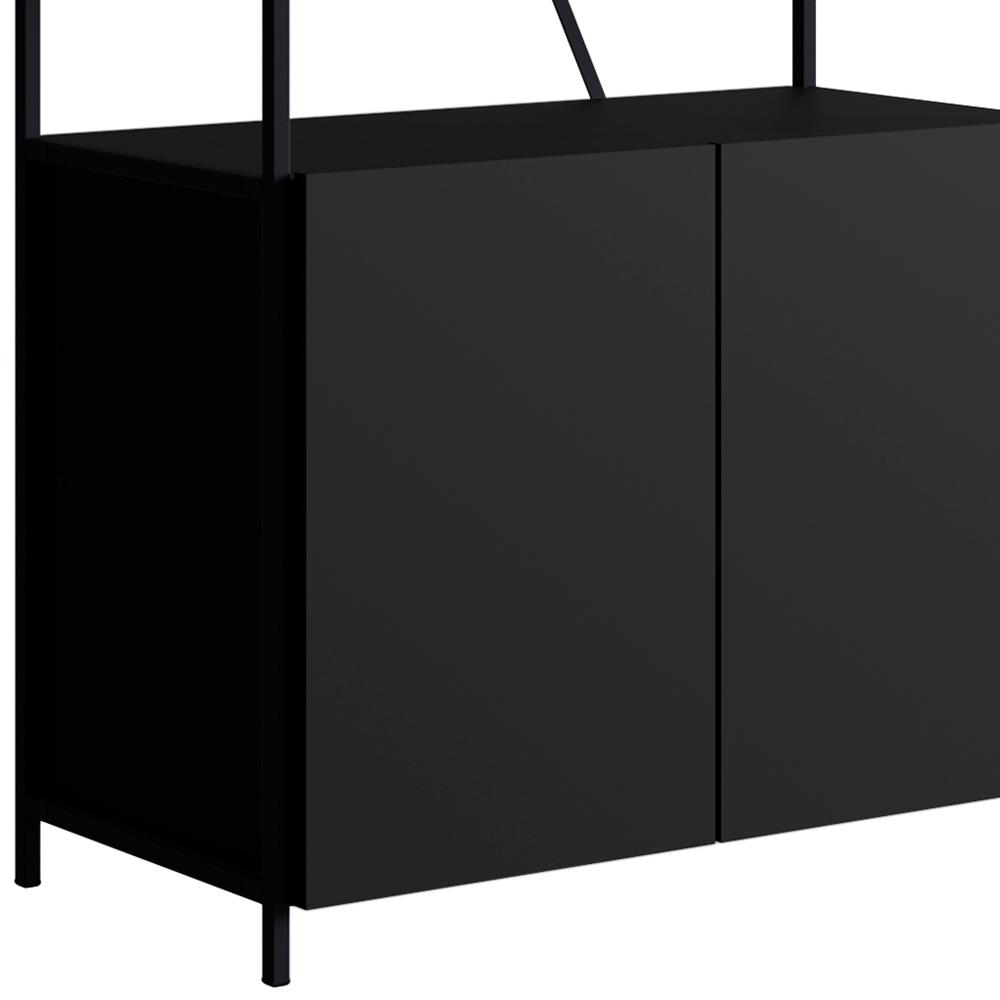 Estante 2 Portas Estilo Industrial SW017 Preto PP