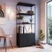 Estante 2 Portas Estilo Industrial SW017 Preto PP