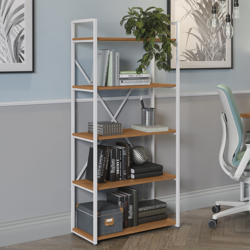 Estante Alta 5 Prateleiras 152 cm LI006 Canela Branco KPB