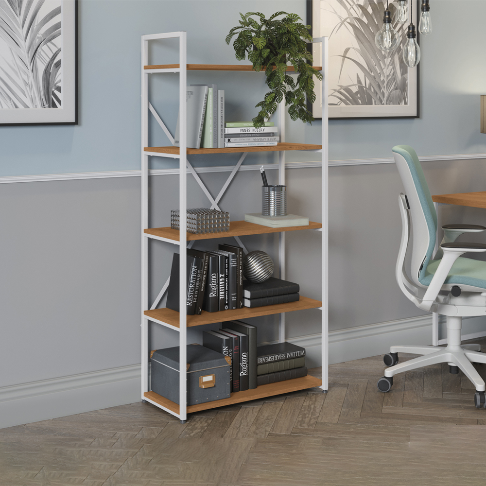 Estante Alta 5 Prateleiras 152 cm LI006 Canela Branco KPB