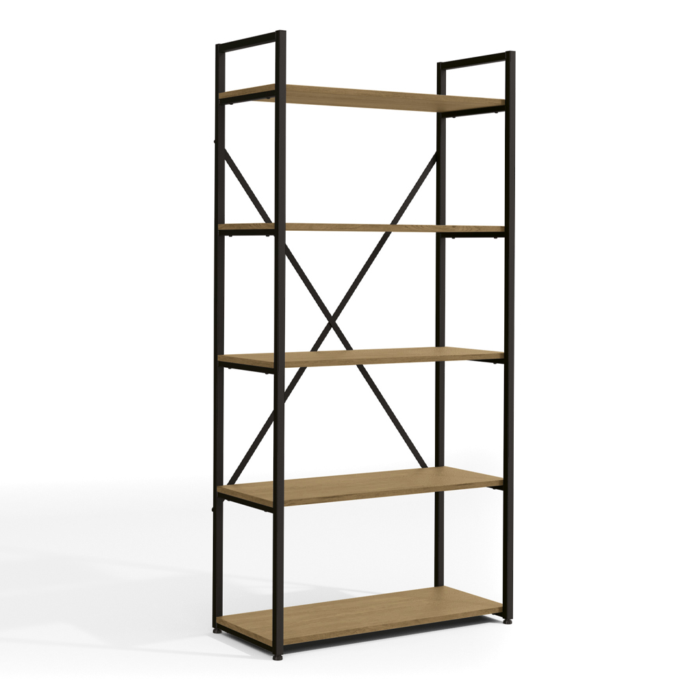 Estante Alta 5 Prateleiras 152 cm LI006 Freijo Preto Fosco KPB