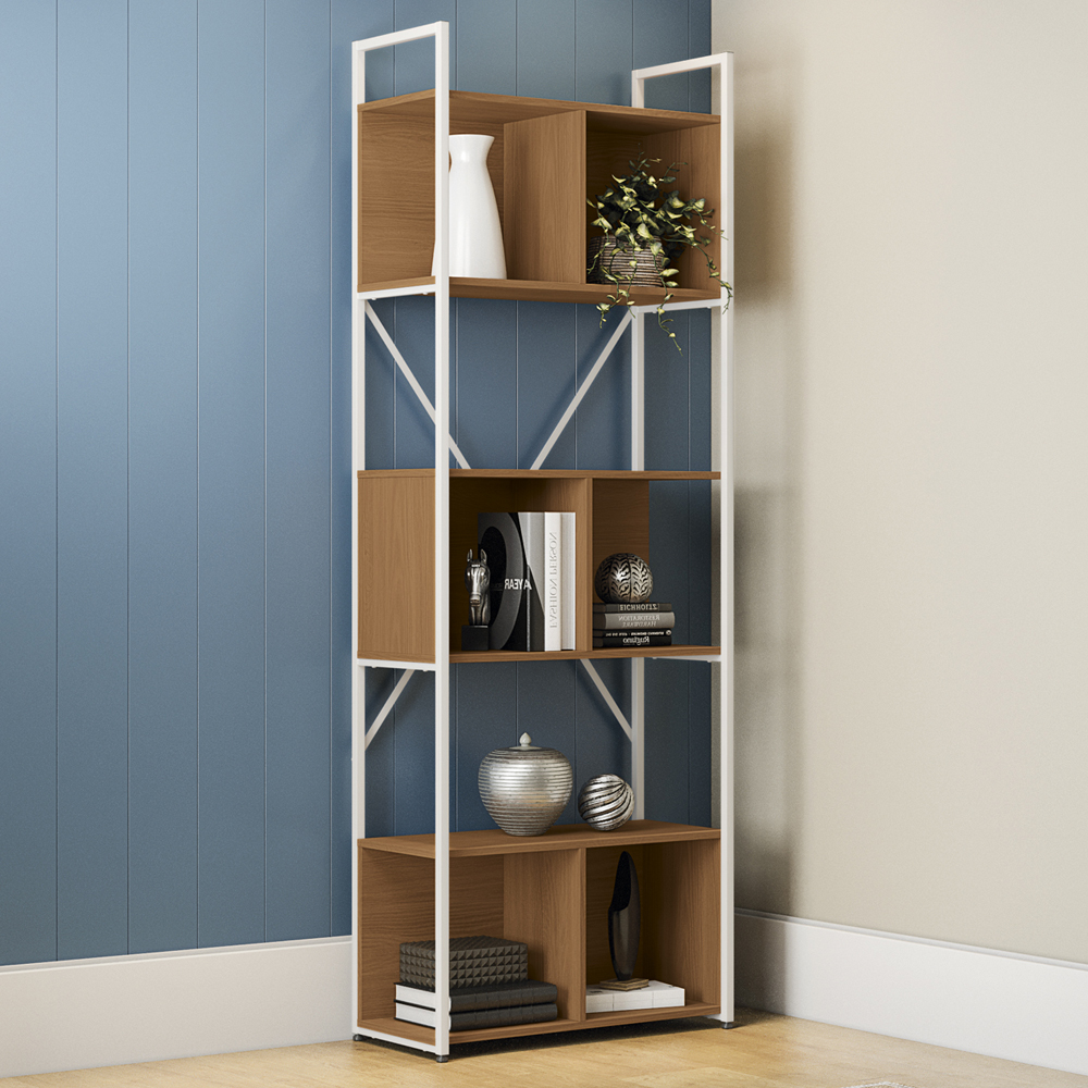 Estante Alta Com 3 Nichos 202X72 cm LI014 Canela Branco KPB